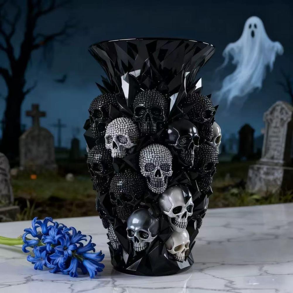 Florist Supply Vases - Vas Resin Bertema Tengkorak Gotik, Tekstur
