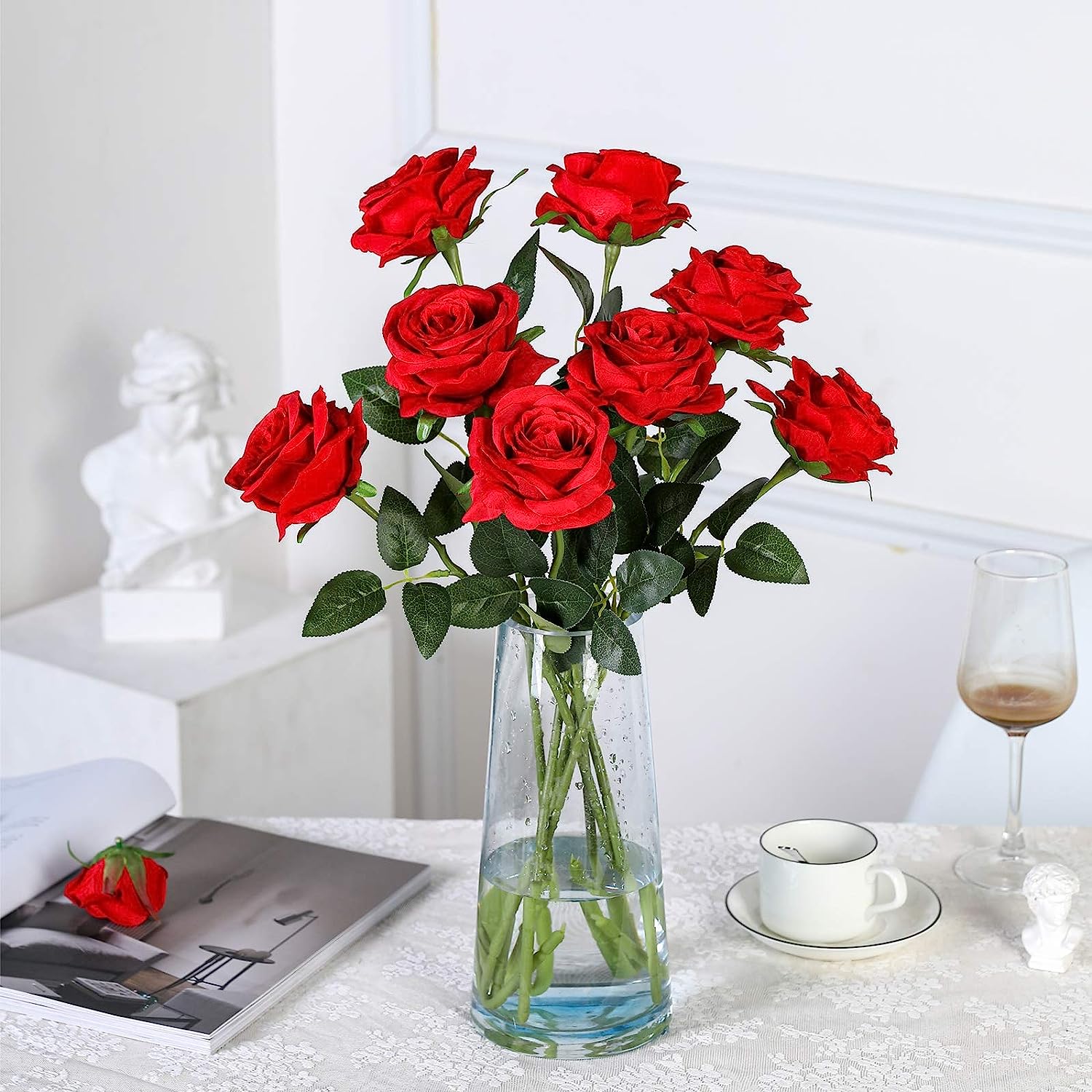 Florist Supply Bulk - 12 Buah Buket Mawar Merah Buatan